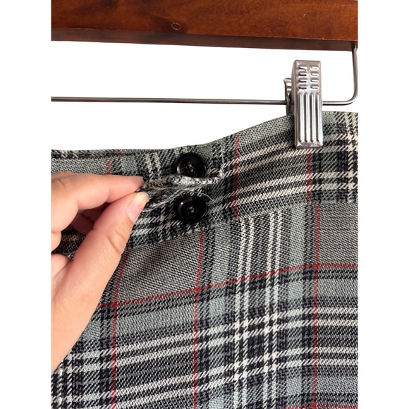 WHISTLES Plaid Wide‎ Leg Pants Women's Size 10 Gray Red Black Tailored Trousers - Picture 3 of 8